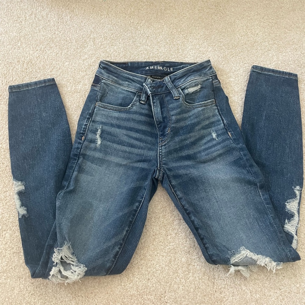 American Eagle skinny ripped jeans